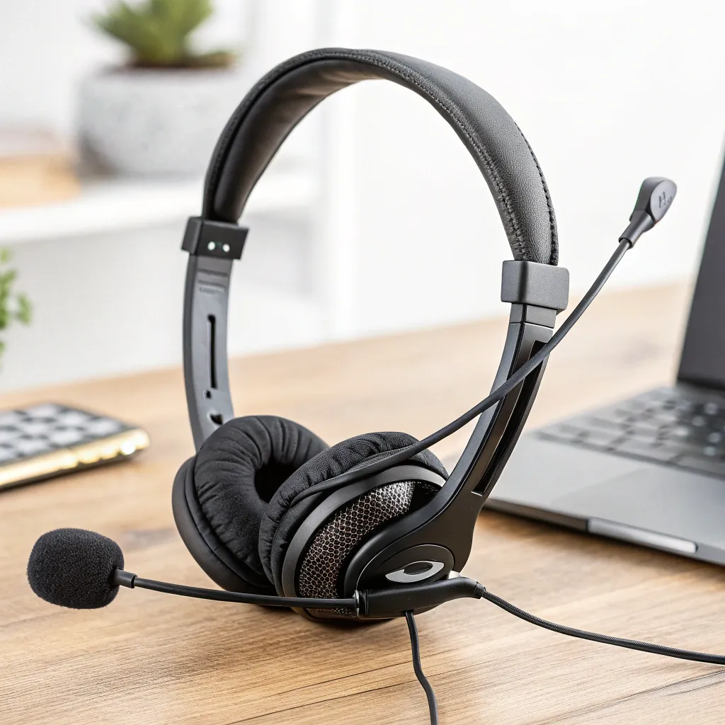 Comfortable office headset with microphone